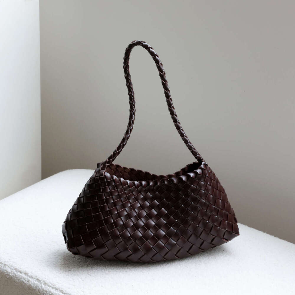 Totebag Shoulder Niche Retro Fashion Handwoven Crescent Versatile New Old Money Style Commuter Underarm Bag For Women ROSE NOIRE