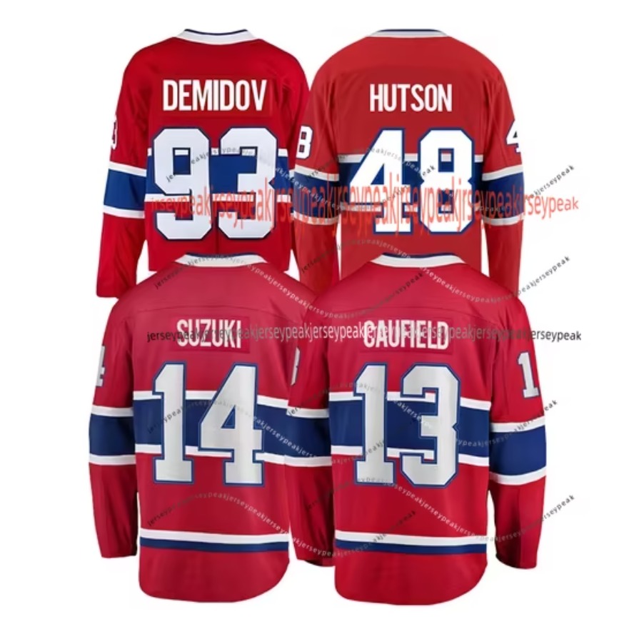Wholesale Top Stitched 93 IVAN DEMIDOV Ice Hockey Jerseys Montreal 13 Caufield 48 Lane Hutson 14 Suzuki Mens Womens Youth