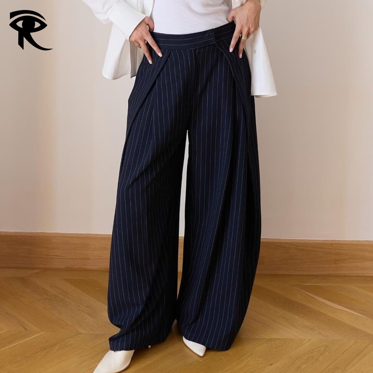 2026 Spring Summer New High Waist Pleated Casual Wide Leg Pants Women Elegant Commute Versatile Streetwear Trousers Original Fashion Designer Pants - view 9