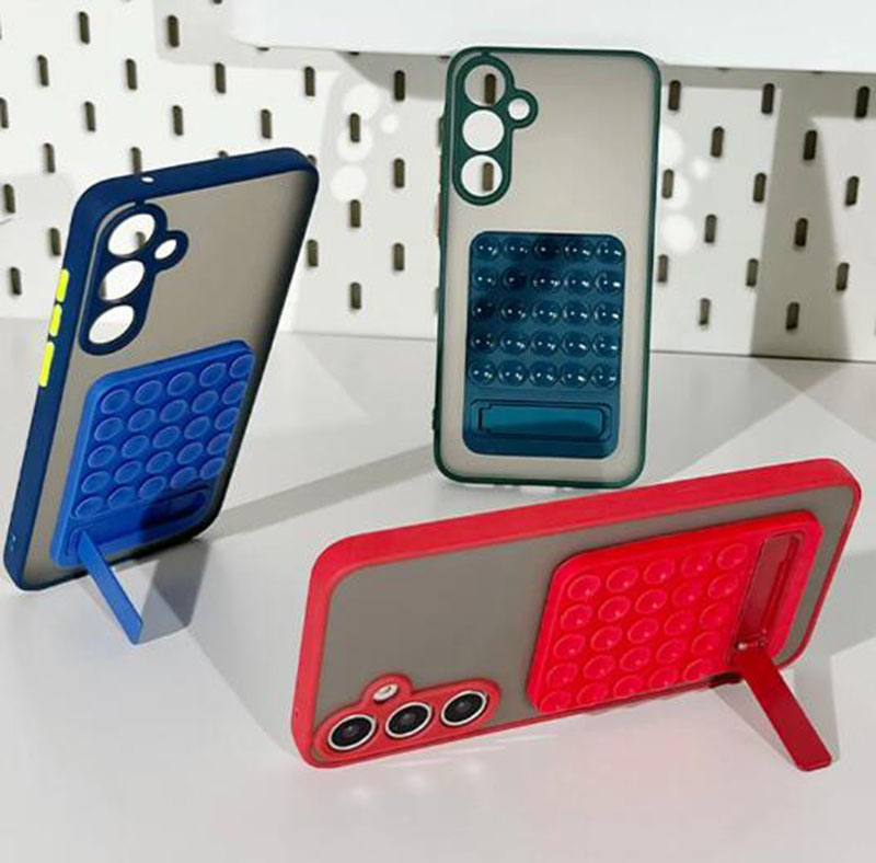 Silicone Suction Phone Case Mount Anti-Slip Hands-Free Sticky Cell Phone Grip Stands for Selfies and Videos Phone Holder