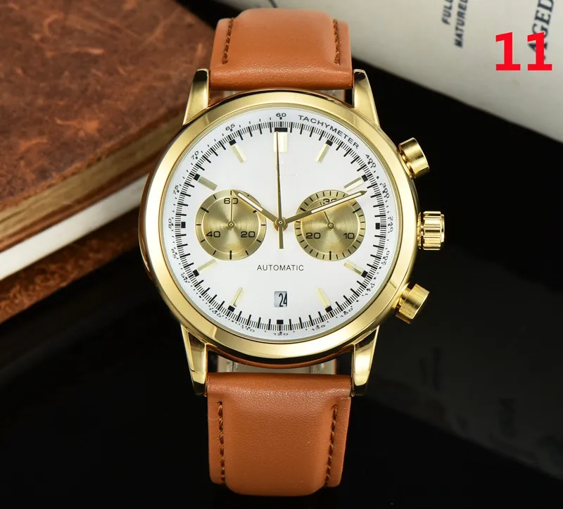 New Five Needle Complete Series Men's Quartz Watch with Calendar Leather Strap and Mesh Strap - Brand's Top Quality Fashion Men's Watch