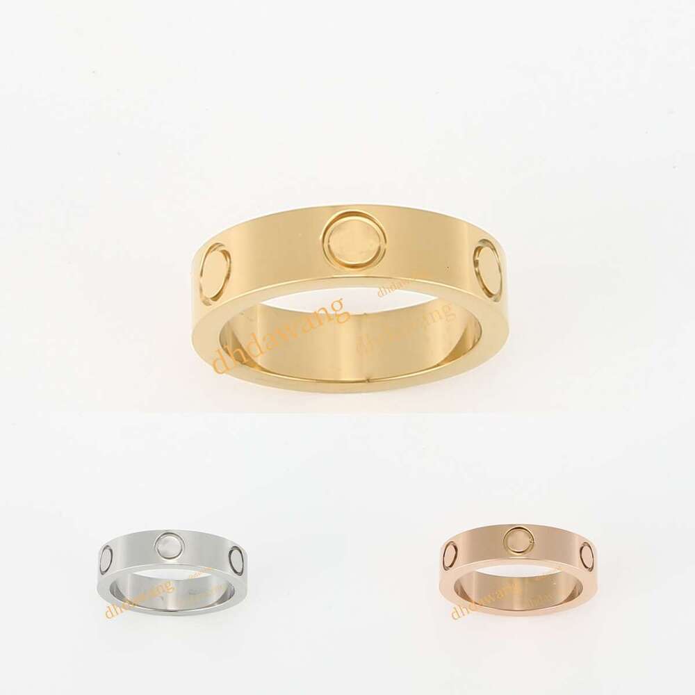 Luxury Love Style Screw Ring 4mm 5mm 6mm Titanium Steel Alloy Gold Silver Rose Gold Ring Mens Womens Designer Luxury Couple Wedding Promise Rings Gift Size 5-11