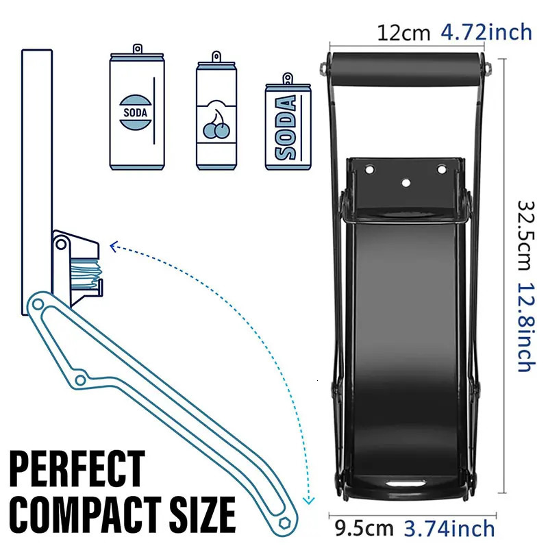 Can Crushers for Recycling 16 oz Heavy Duty Metal Can Crusher Wall Mounted Soda Beer Can Smasher for Recycling w Bottle Opener 260427