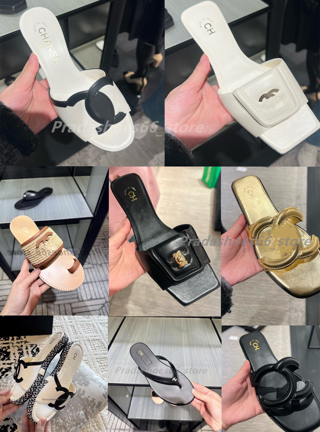 Paris 2026 Luxury Designer Summer Sandals Fashion Women Slippers Dway Beach Gold silver Flats Slide cd Sandals cha strap Tories Flip flops Miller Shoes chan Mule
