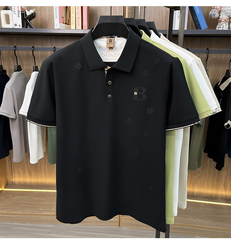 Designer Embroidered Logo Polo Shirt Mens Business Casual Short Sleeve Breathable Top For Daily Work Office Summer Fashion In Multiple Colors