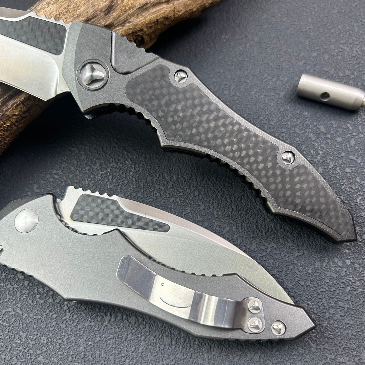 Folding Knife Aluminum Alloy CNC Carbon Fiber Patch Outdoor Camping Fishing Hunting EDC Multi-Function Tools