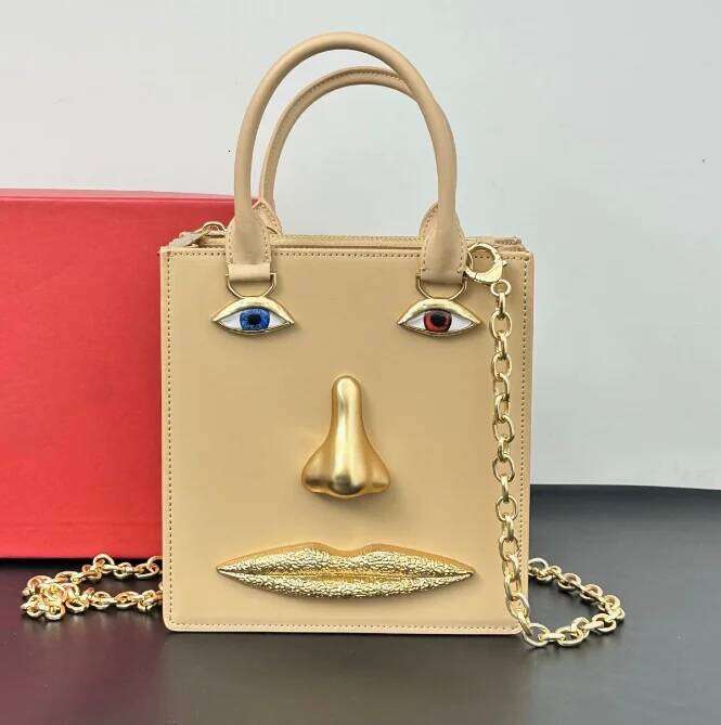 Master Quality,Designer Fashion Leather Unique Facial Features Trendy Personality Women's Handbag Stylish Bag Suotong260428 - view 6