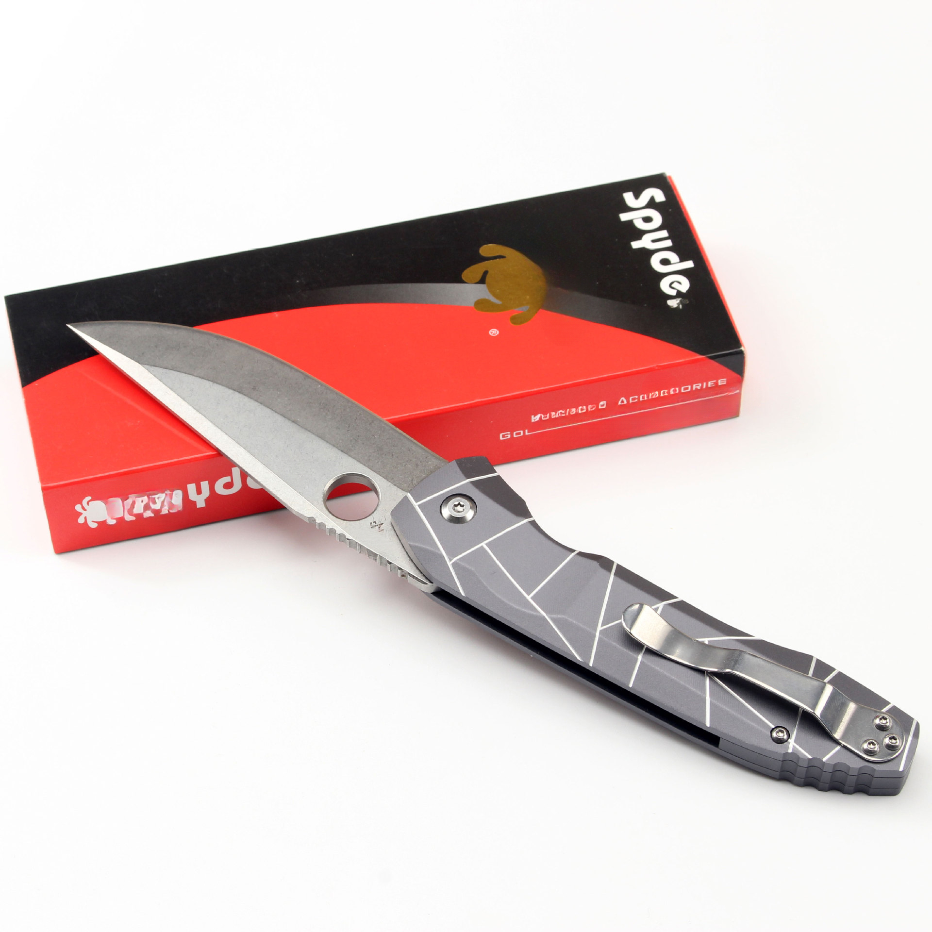 C199 Pocket Folding Knife D2 Blade Aluminium Alloy Handle Bearing Flipper Camping Outdoor Survival EDC Utility Knife