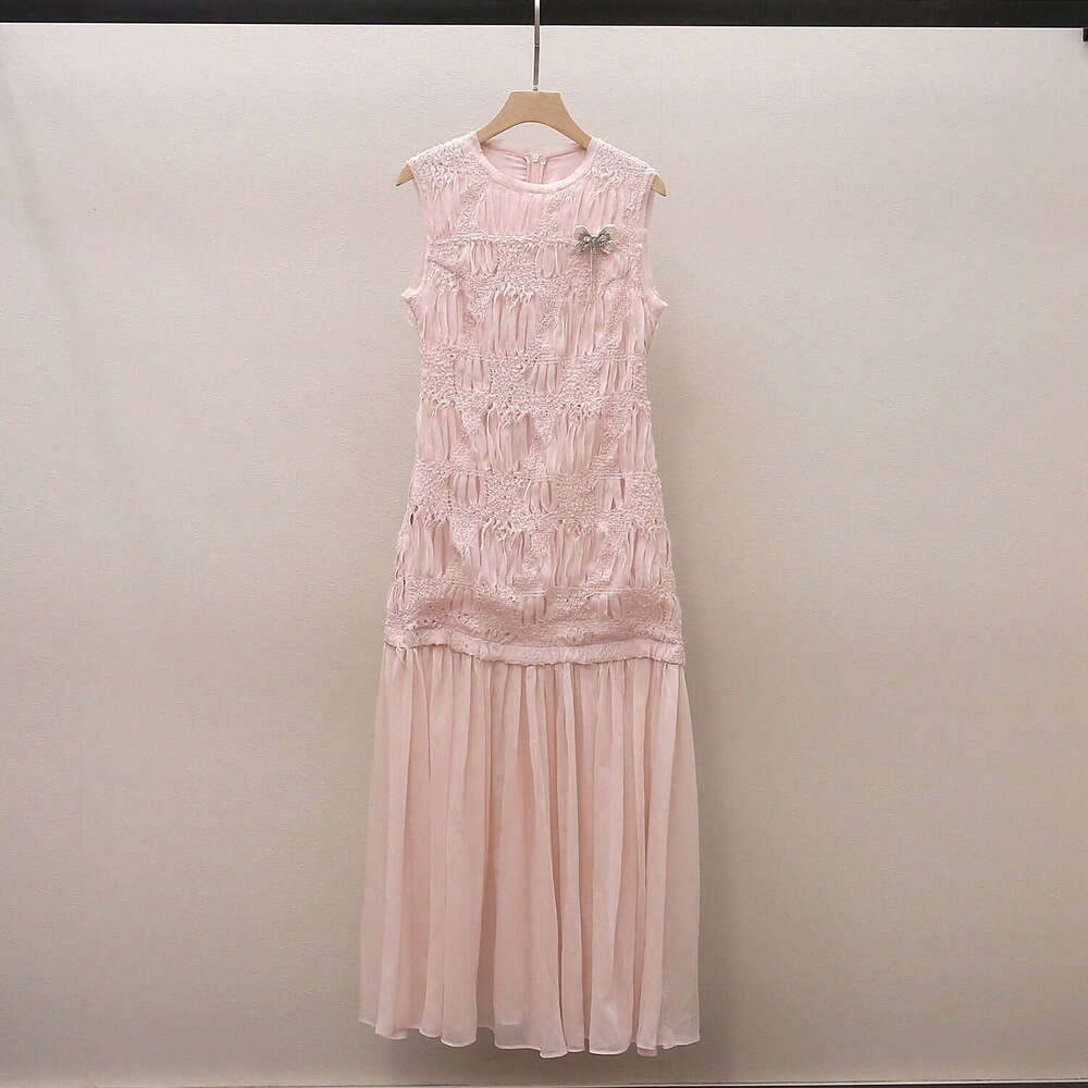 Designer's k30 high-end women's summer new style vacation style sweet texture patch long women's vest