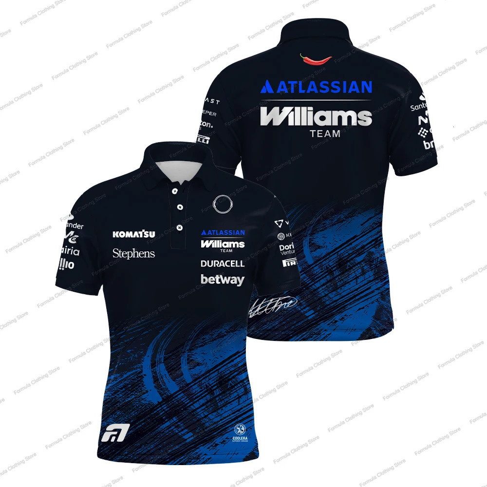 2026 Williams Racing Polo Shirt Carlos Sainz 55 Alex Albon 23 Outdoor Sports Quick Dry T-shirt Mens Casual Plus Size Polos 260427