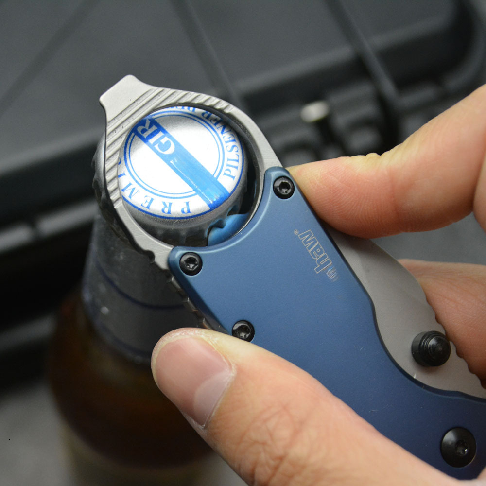 8710 Antic Multi-Function Folding Pocket Knife 1.75" 8Cr13Mov Drop Point Blade Blue 440C Handles with Bottle Opener Tool