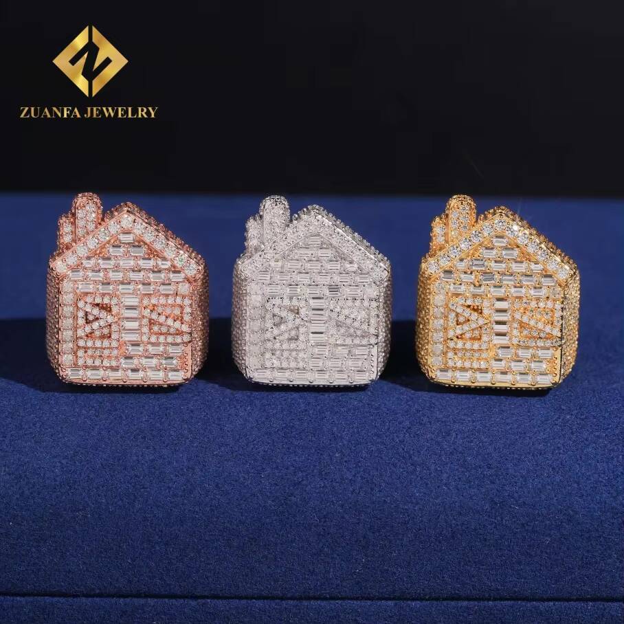 Hot Sale GRA Certified Moissanite House Ring HipHop 925 Sterling Silver Ring High Quality Ring Iced Out Pass Diamond Tester