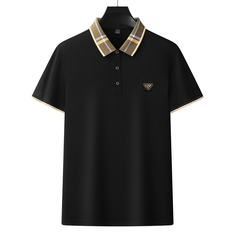 Designer Mens Plaid Collar Polo Shirt 2026 Summer New Short Sleeve Casual Business Tops With Embroidered Logo Breathable Comfortable Tee For Daily Wor