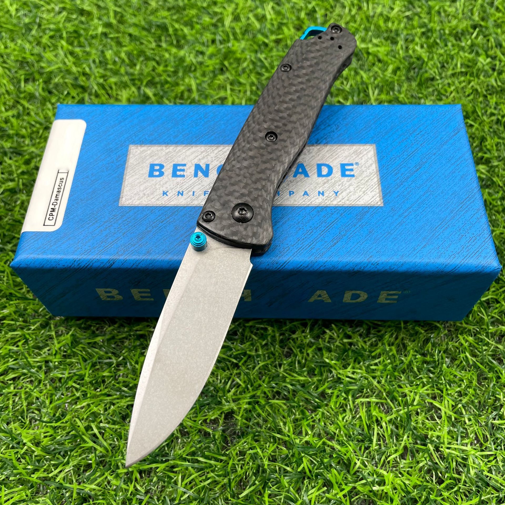 BM535 Folding Tactical Knife Damascus Steel Blade Bugout Knife Carbon Fiber Handle Pocket Outdoor Camping Self-defense Knives