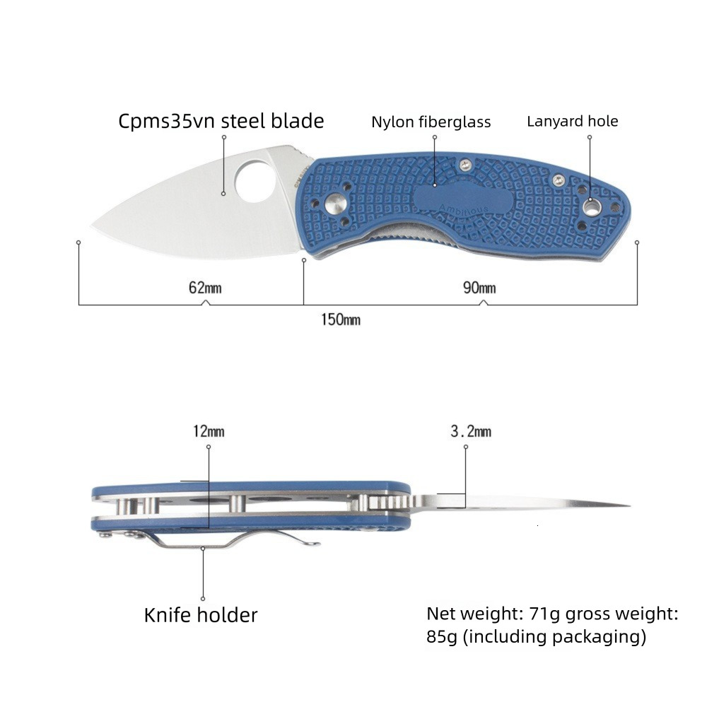 C148 Everyday Carry Hunting Pocket Knife CPM S35V Blade FRN Handles Outdoor Camping Fishing Tools Men's Folding Knife