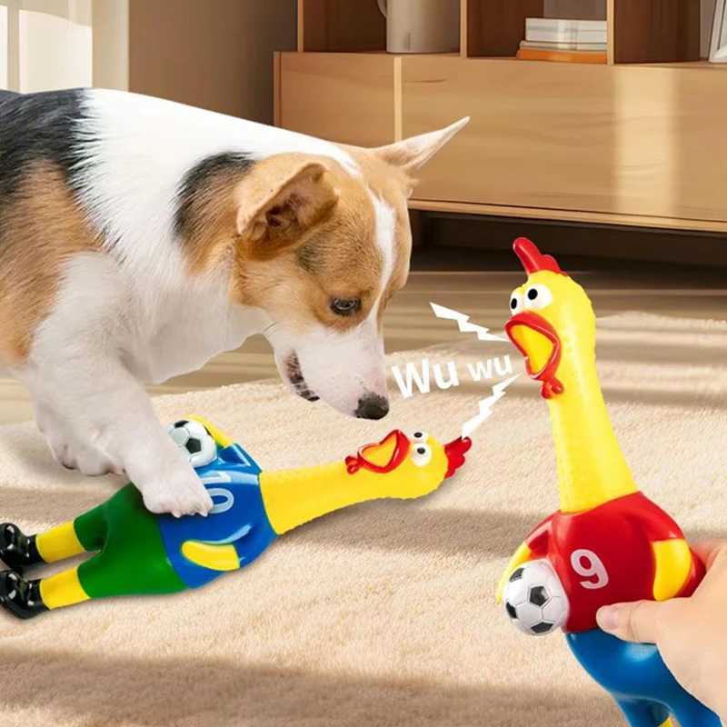 2026 Screaming Chicken Dog Toy Soccer Style Squeaky Toy Durable Stress Relief Novelty Pet Chew Toy for Small Large DogsT260428