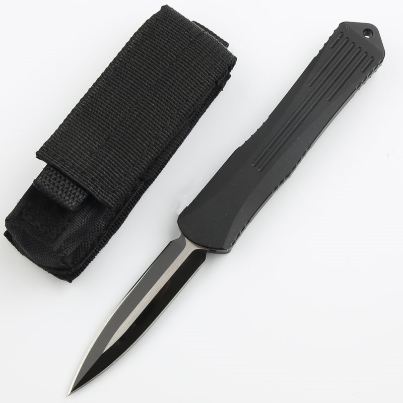 High-hardness outdoor folding knife with black handle, D2 aviation aluminum, sharp portable for wilderness survival, camping, and EDC pocket tool