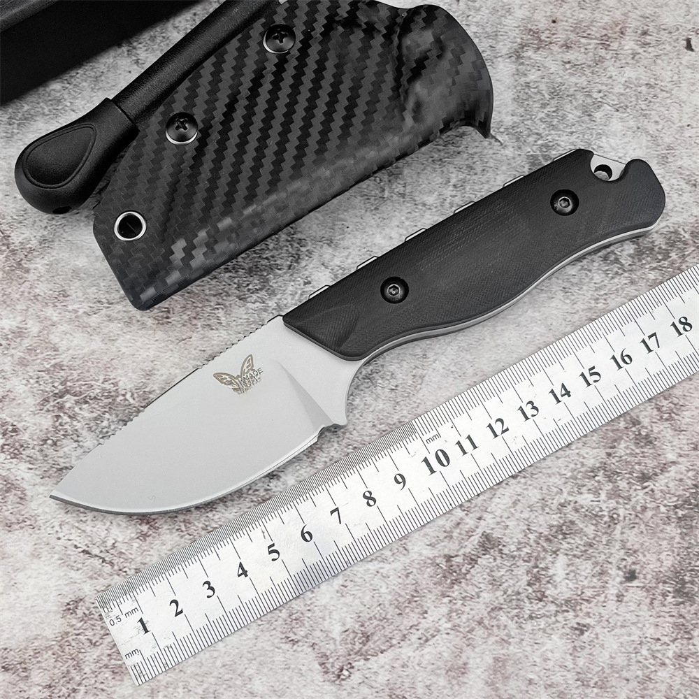 BM 15017 with K-shield Small Straight Knife 8Cr13Mov Blade G10 Handle High Hardness Portable Self-defense Tactical Knife