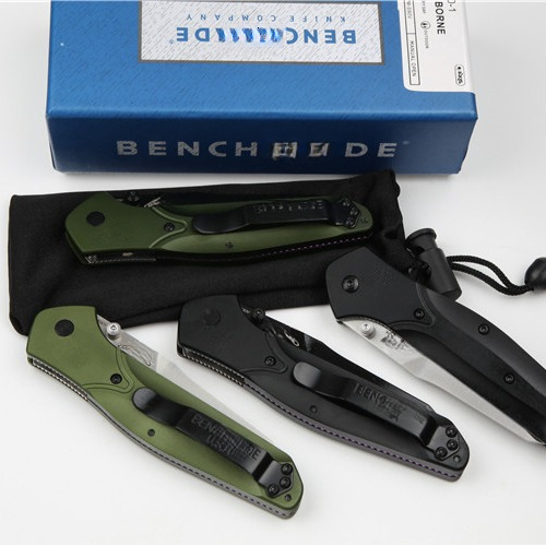 Everyday Carry BM 940 Pocket Folding Knife EDC D2 Blade Green Aluminum Alloy Handle Survival Camping Hunting Flipper Knives