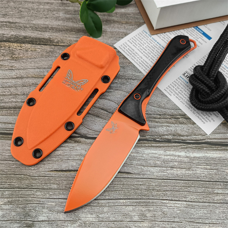 BM 15201 Fixed Blade Knife Sharp Tactical Straight Knife with Sheath Outdoor Combat Knife Hunting Survival Essential EDC Tools