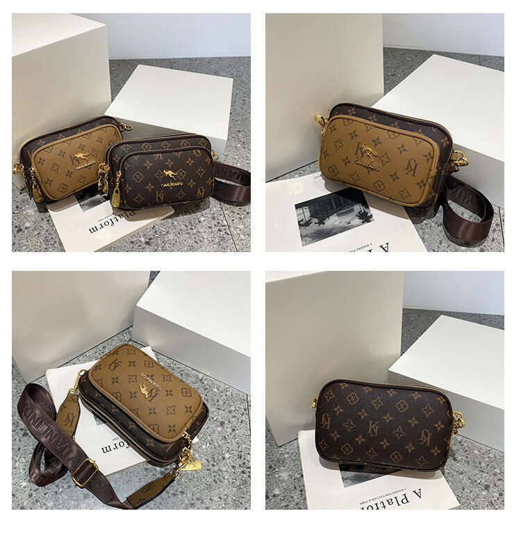 Cross-Border Women's New Vintage High-End Fashion Monogram Shoulder European And American Niche Design Crossbody Bag