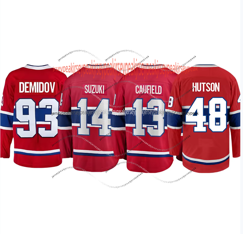 Wholesale Top Stitched 93 IVAN DEMIDOV Ice Hockey Jerseys Montreal 13 Caufield 48 Lane Hutson 14 Suzuki Mens Womens Youth