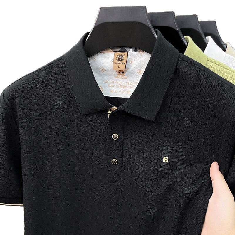 Designer Embroidered Logo Polo Shirt Mens Business Casual Short Sleeve Breathable Top For Daily Work Office Summer Fashion In Multiple Colors