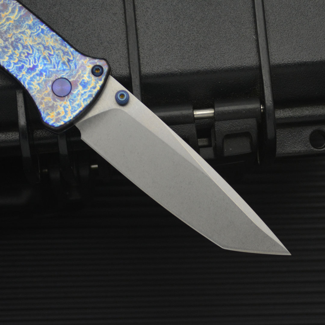 New BM537 Folding Knife D2 Steel High Hardness Titanium Alloy Small Knife Outdoor Pocket Knife