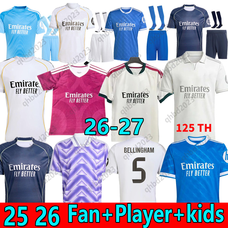 16-4XL 25 26 27 Bellingham VINI JR soccer jerseys CARVAJAL football shirt TCHOUAMENI CAMAVINGA RODRYGO Mbappe COURTOIS 2025 2026 125th Anniversary camiseta kids kit