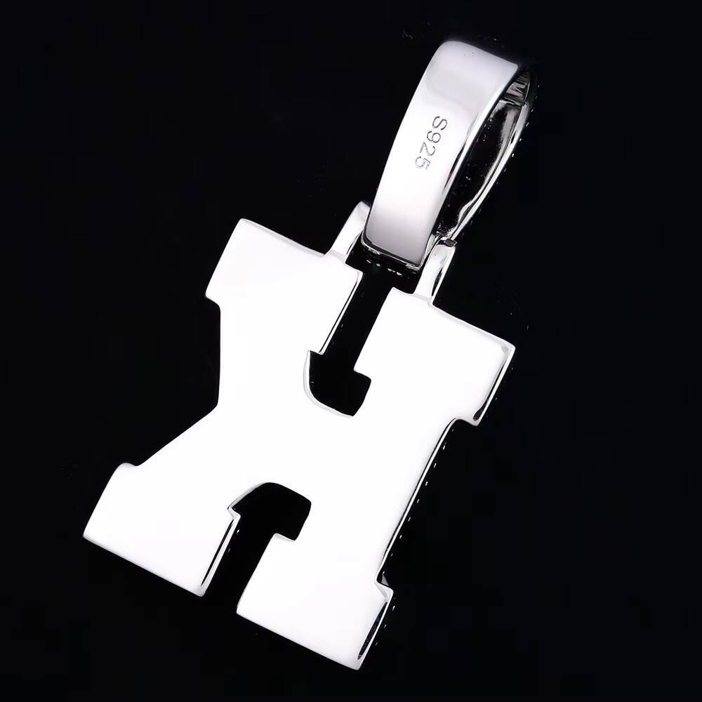 Supplier Recommend Men Hip Hop Jewelry 925 Sterling Silver Iced Out Mossanite Moissanite Initial K Letter Pendant with Chain