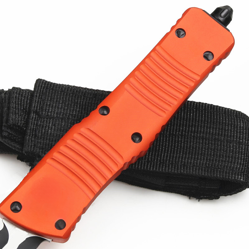 Orange Handle Outdoor Folding Knife High Hardness D2 Aviation Aluminum Alloy 6061 Wilderness Survival Sharp Tool
