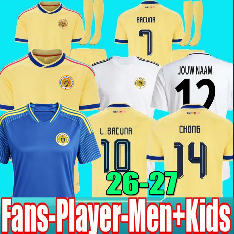 S-4XL 2026 Curacao Soccer Jerseys 26 27 Tahith Chong Sontje Hansen Juninho Bacuna Armando Obispo Home Men Kids Football Jersey Shirt Kit