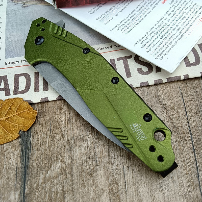 KS 1812 Outdoor folding knife D2 Steel aluminum handle Survival Portable Field knives Camping equipment knives Cutting Tool