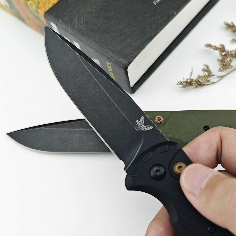 BM 4300 CLA Premium Folding Knife, Stonewash Blade G10 Handle Outdoor Utility Survival Pocket Knife for Hiking Fishing Camping