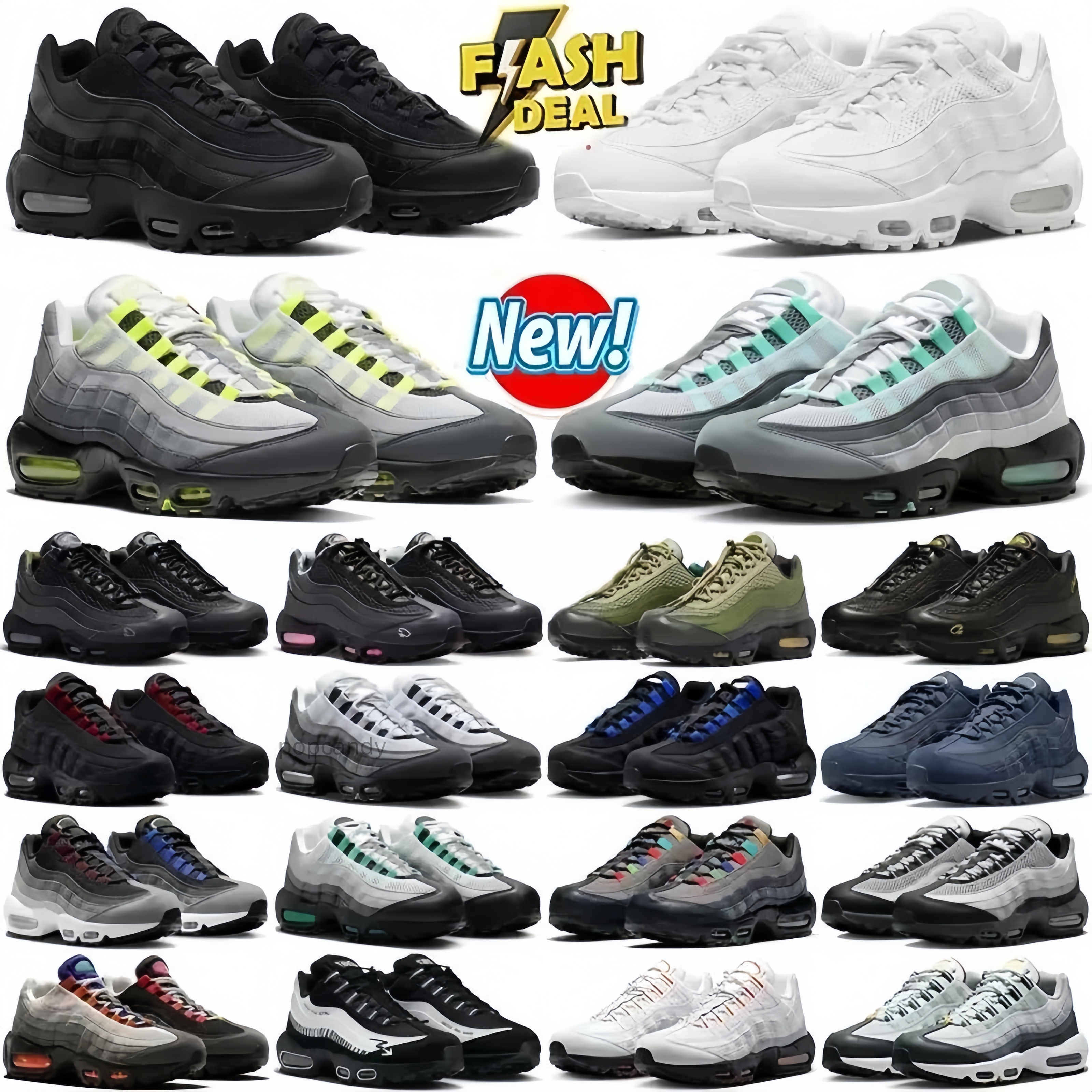 2026 Mens 95 95s Neon designer Running Shoes Classic Triple Black White Yellow Cool Grey Olive Midnight Navy Men Trainers Sports Sneakers
