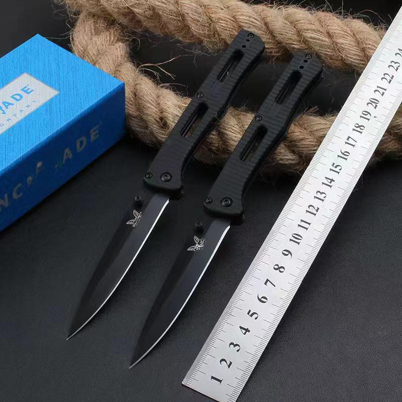 BM417 Fact Folding Pocket Knife Spear Point Blade Nylon Fiber Handle Outdoor Camping Tactical Knife Self-Defense EDC Tool