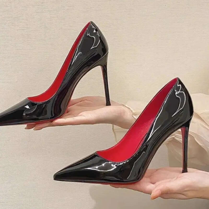 Dress Shoes 2026 Women's 9cm Stiletto Heel Pumps Glossy Patent Leather Pointed-Toe Sexy Chic Evening Party Footwear For Ladies dh4921001