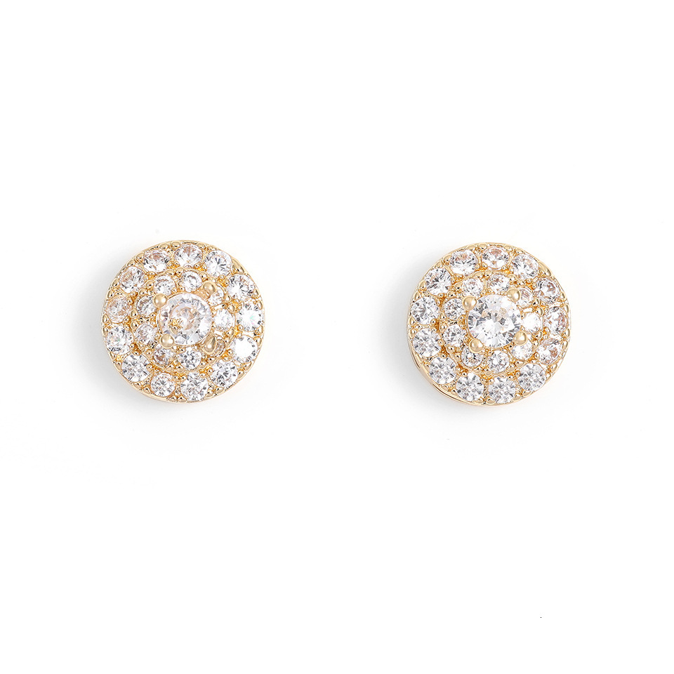 Full diamond micro-set round earrings. Best-selling custom design. Women's hip-hop earrings for Europe and America. Amazon's best-selling ea