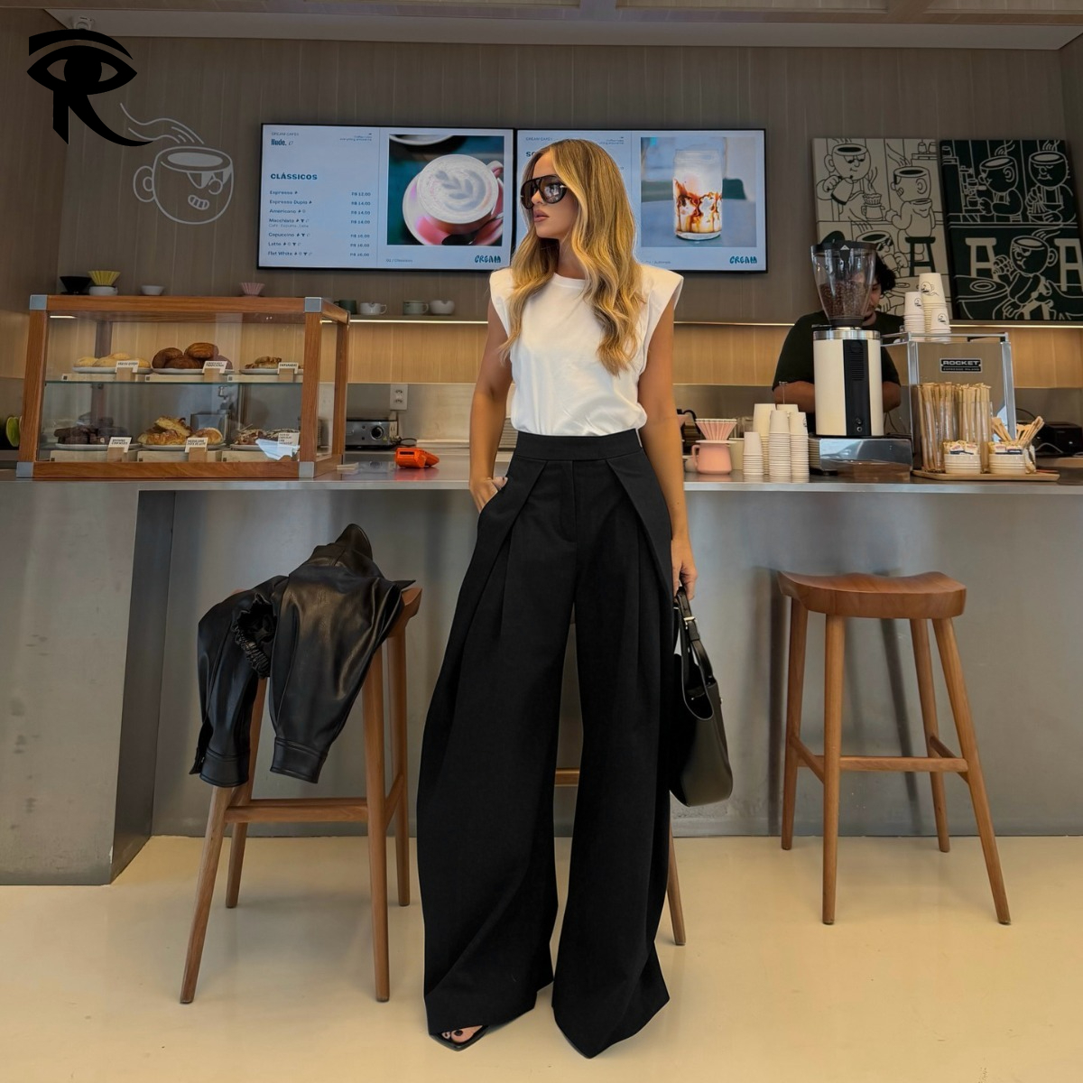 2026 Spring Summer New High Waist Pleated Casual Wide Leg Pants Women Elegant Commute Versatile Streetwear Trousers Original Fashion Designer Pants - view 5