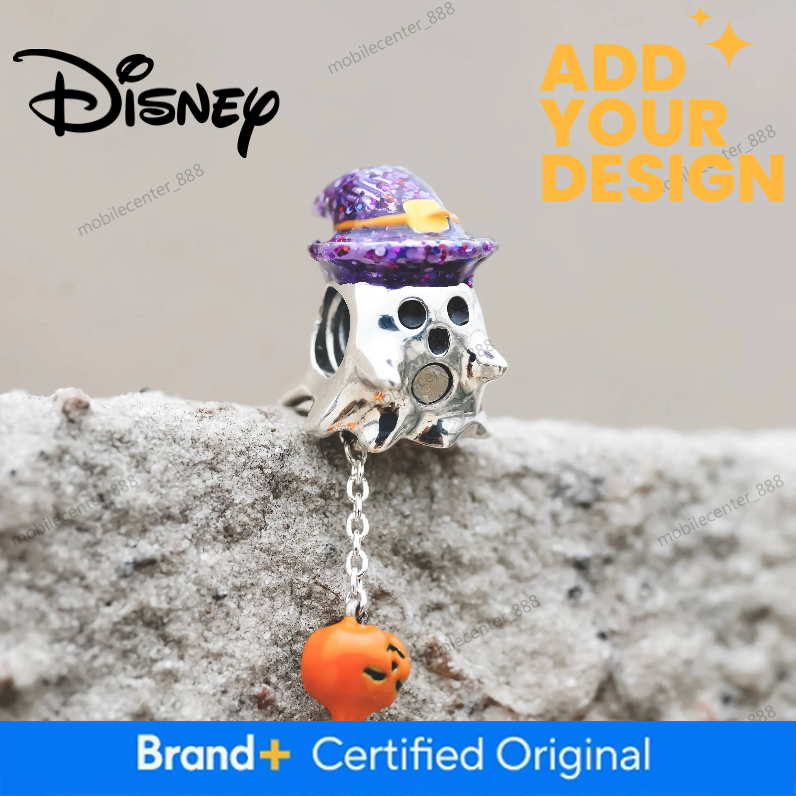 Designer Disney Jewelry Disney 2026 New 925 Silver Ghost Soul Pumpkin Skeleton Bat Pendant Bead Charm Fit Original Bracelet DIY Jewelry Halloween Gift - view 4