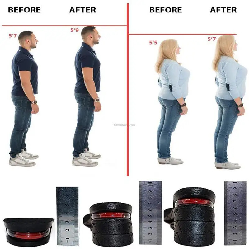 Height Increase Insole Invisible Heightening Template Air Cushion Shoe Inserts Variable Height Insoles Adjustable Cut Foot Pad a260625 - view 7