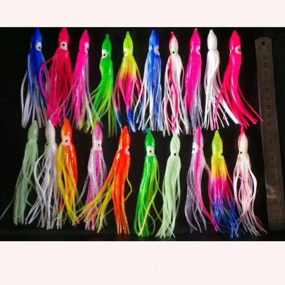 100pcs12cm fishing luresoft lure squid jigs saltwater octopus baitsoft siliconfishing skirte hook 260427