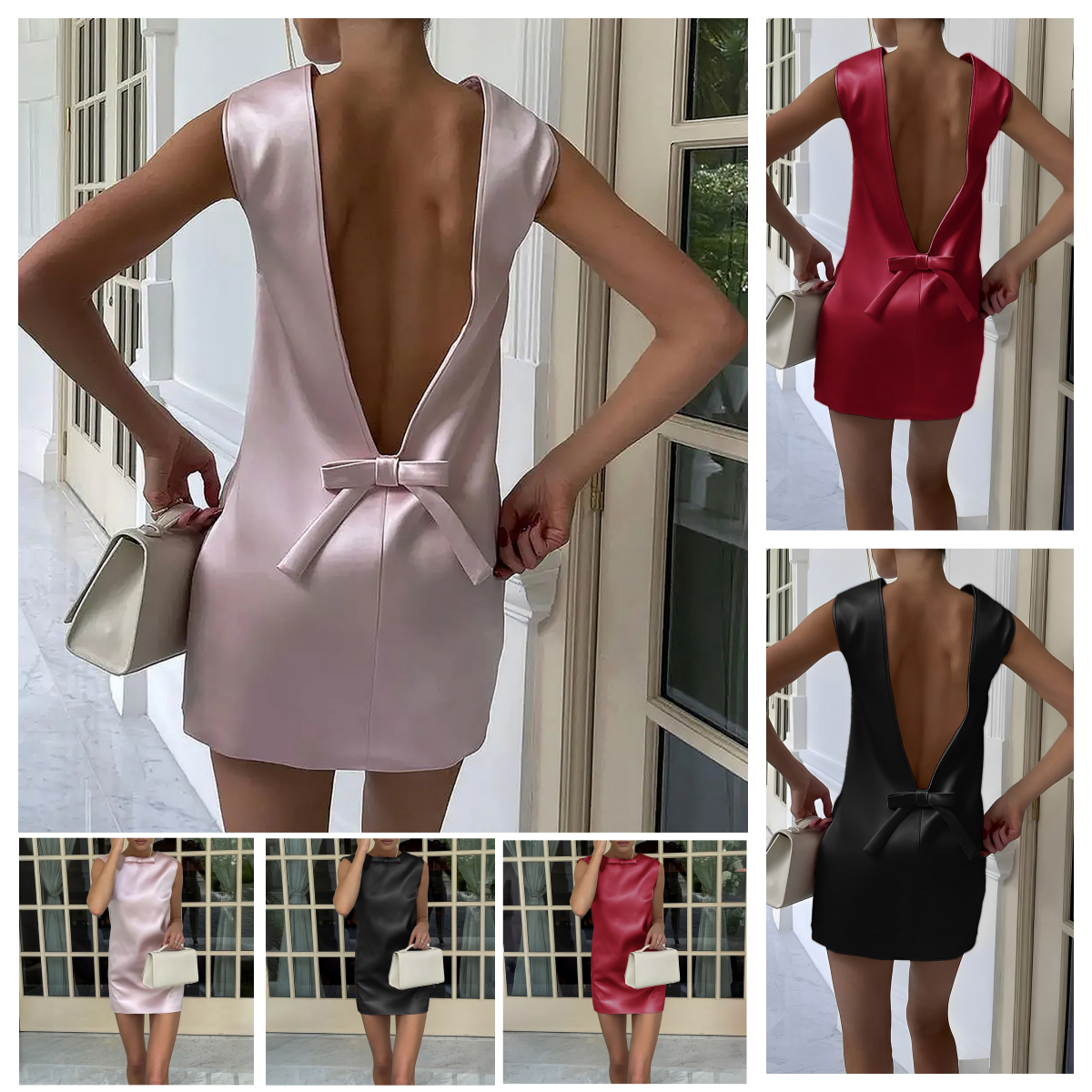 Casual Dresses Mini Dress For Women Sexy Backless Bow Clothes Sleeveless Tank Femme 2026 Party Elegant Evening Woman