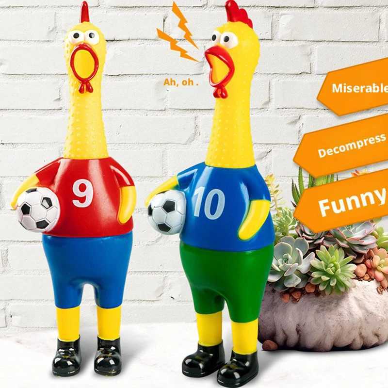 2026 Screaming Chicken Dog Toy Soccer Style Squeaky Toy Durable Stress Relief Novelty Pet Chew Toy for Small Large DogsT260428