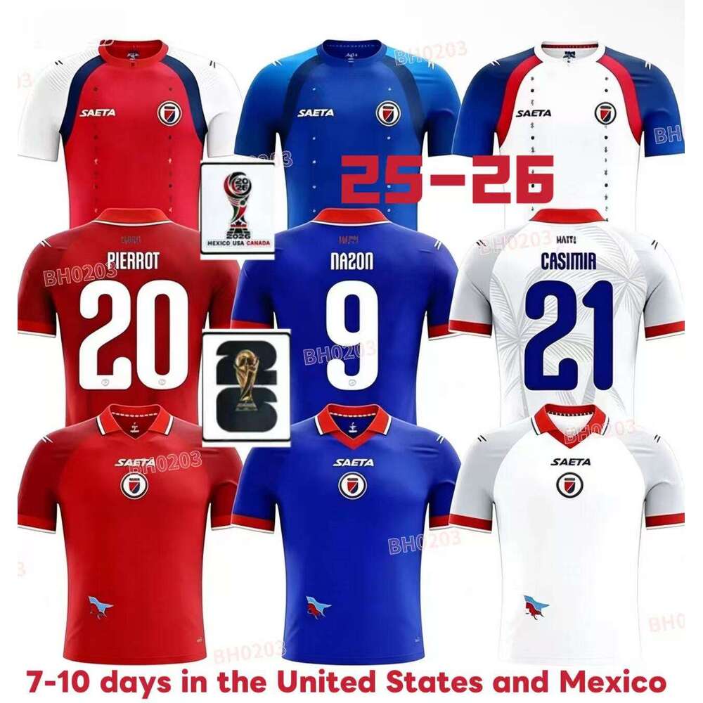 2025 2026 Haiti World Cup soccer jerseys S-4XL BELLEGARDE PIERROT LOUICIUS NAZON Maillot de Home blue Away white 3rd Men Kids football shirt Kit Fans Uniforms