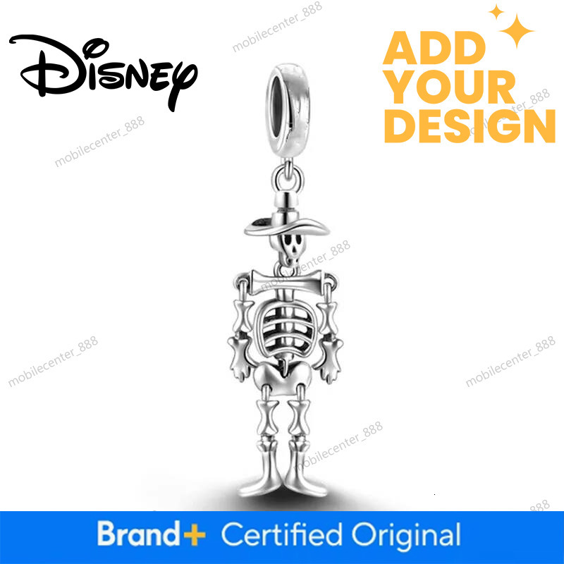 Designer Disney Jewelry Disney 2026 New 925 Silver Ghost Soul Pumpkin Skeleton Bat Pendant Bead Charm Fit Original Bracelet DIY Jewelry Halloween Gift - view 5