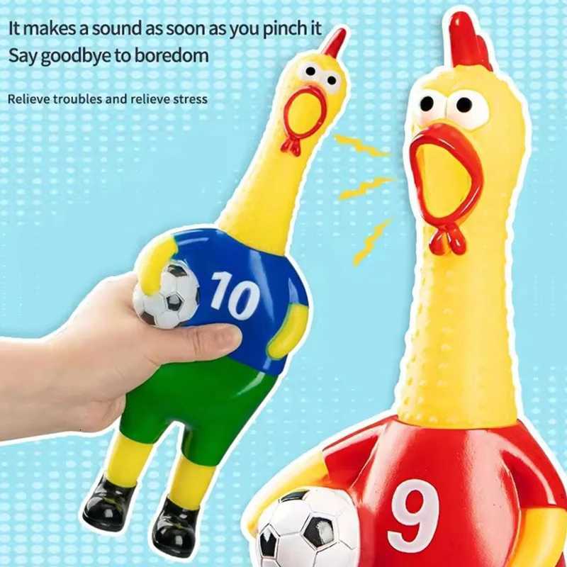 2026 Screaming Chicken Dog Toy Soccer Style Squeaky Toy Durable Stress Relief Novelty Pet Chew Toy for Small Large DogsT260428