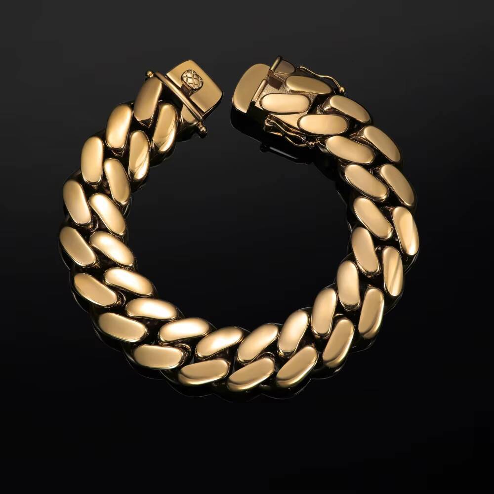 Bracelet Hip Hop Jewelry Silver Wholesale Choker 18k Gold Chunky Custom 12mm-22mm Chain 925 Silver14k Gold With Cz
