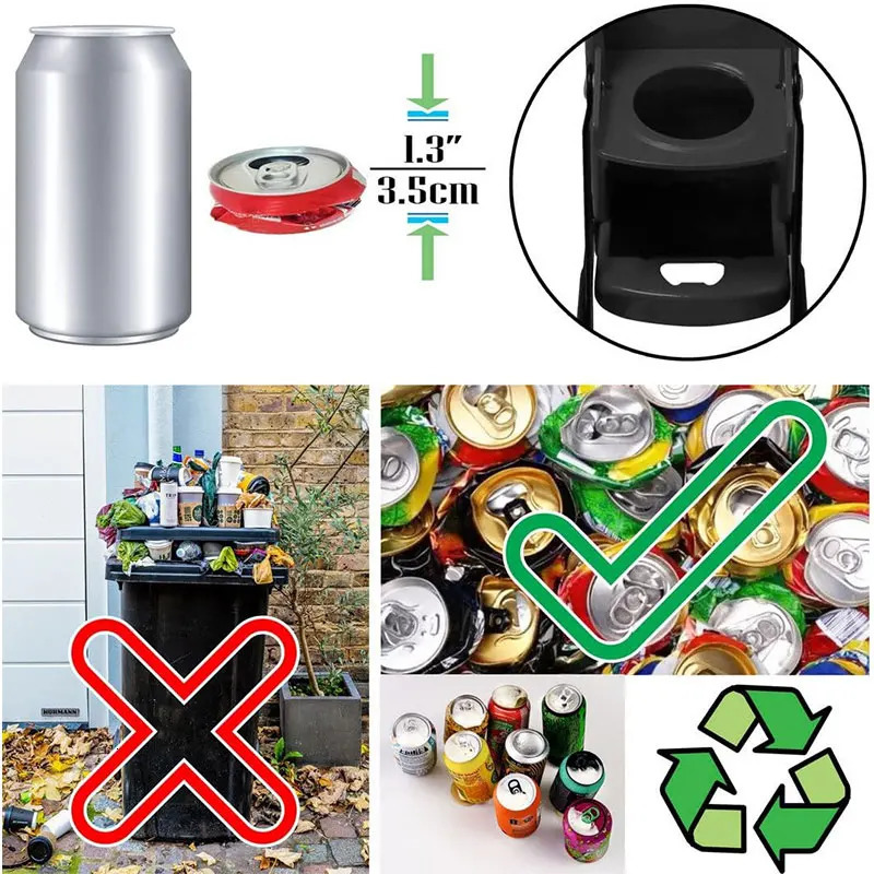 Can Crushers for Recycling 16 oz Heavy Duty Metal Can Crusher Wall Mounted Soda Beer Can Smasher for Recycling w Bottle Opener 260427