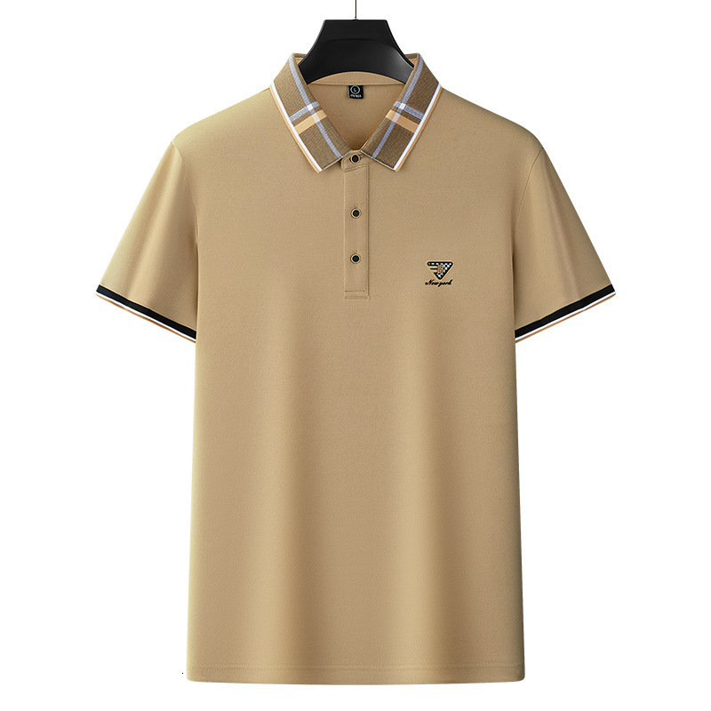 Designer Mens Plaid Collar Polo Shirt 2026 Summer New Short Sleeve Casual Business Tops With Embroidered Logo Breathable Comfortable Tee For Daily Wor